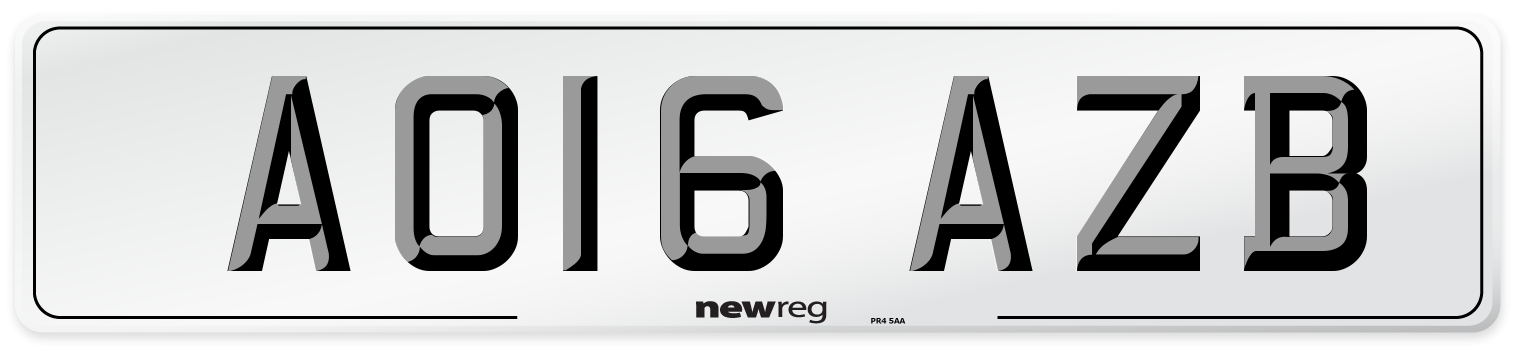 AO16 AZB Number Plate from New Reg
